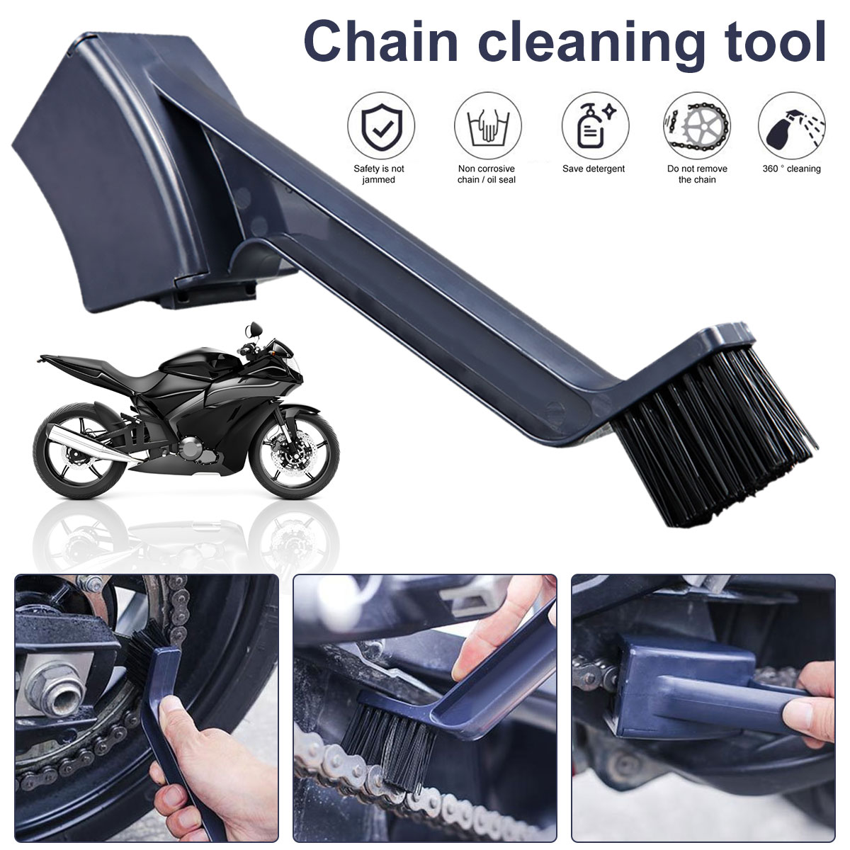 Motorcycle Gear Clearance - Sikat pembersih rantai sepeda motor, sikat