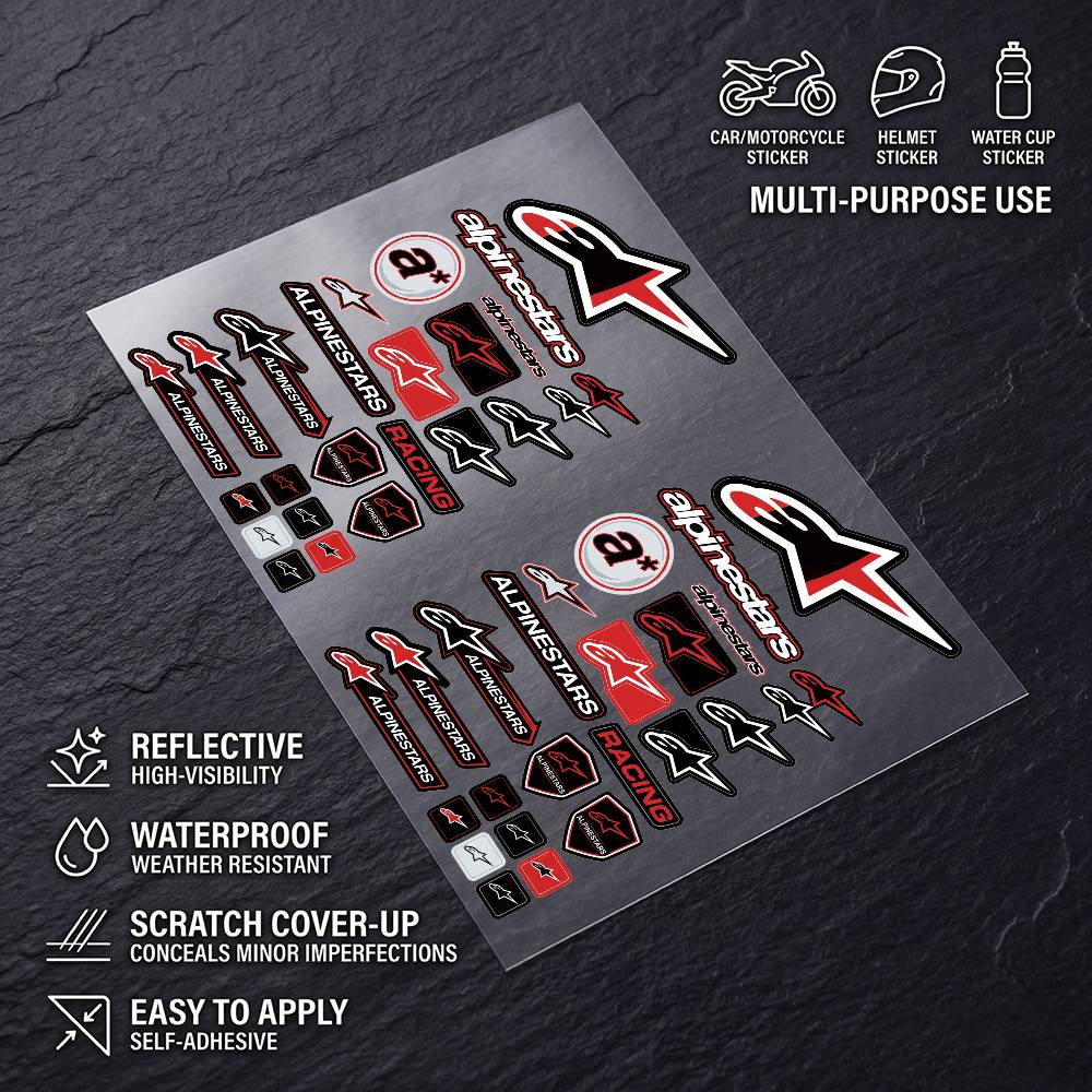 Motorcycle Gear Alpine - A-aLpInE sTaRs-S Stiker Dekorasi Reflektif Tahan