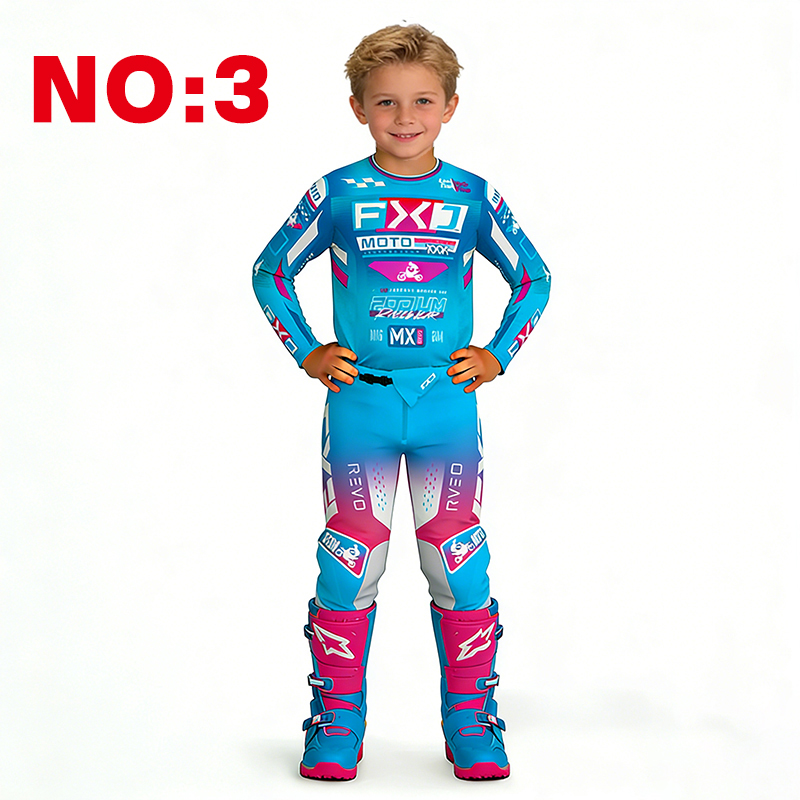 Setelan motocross anak, jersey - Motorcycle Gear For Kids ulasan dan harga