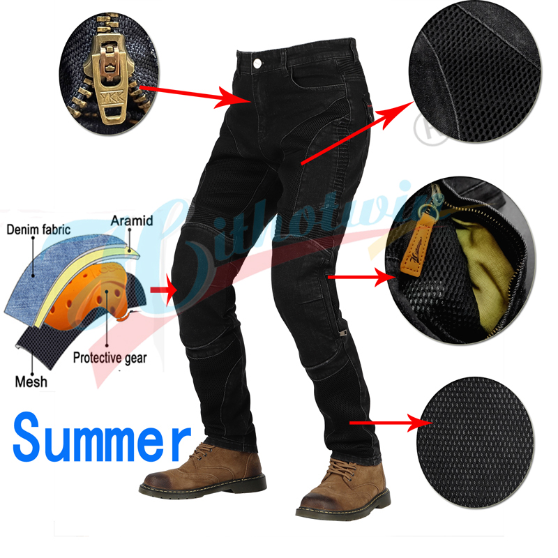 Celana Motor Pria Musim Panas  - Motorcycle Gear Jeans ulasan dan harga